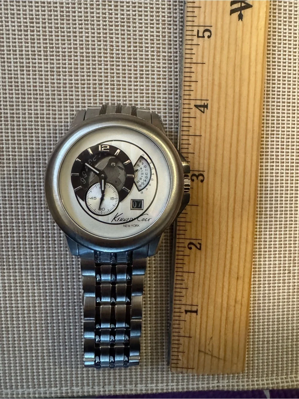 Kenneth Cole Silver and gunmetal Multi-Function Men's Bracelet Watch